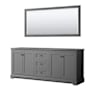 Wyndham Collection Avery 80" Double Free Standing Vanity Cabinet - Less Vanity Top Dark Gray / Matte Black Hardware