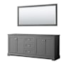 Wyndham Collection Avery 80" Double Free Standing Vanity Cabinet - Less Vanity Top Dark Gray / Polished Chrome Hardware
