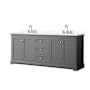 Dark Gray / Giotto Quartz Top / Polished Chrome Hardware