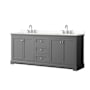 Dark Gray / White Quartz Top / Polished Chrome Hardware