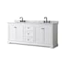 White / White Carrara Marble Top / Matte Black Hardware