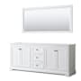 Wyndham Collection Avery 80" Double Free Standing Vanity Cabinet - Less Vanity Top White / Matte Black Hardware