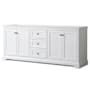 Wyndham Collection Avery 80" Double Free Standing Vanity Cabinet Only - Less Vanity Top White / Matte Black Hardware
