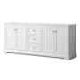 Wyndham Collection Avery 80" Double Free Standing Vanity Cabinet Only - Less Vanity Top White / Brushed Gold Hardware