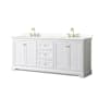 White / Giotto Quartz Top / Brushed Gold Hardware