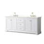 White / White Quartz Top / Brushed Gold Hardware