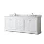 White / White Carrara Marble Top / Polished Chrome Hardware