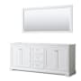Wyndham Collection Avery 80" Double Free Standing Vanity Cabinet - Less Vanity Top White / Polished Chrome Hardware