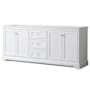 Wyndham Collection Avery 80" Double Free Standing Vanity Cabinet Only - Less Vanity Top White / Polished Chrome Hardware