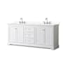 White / Giotto Quartz Top / Polished Chrome Hardware