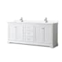 Wyndham Collection Avery 80" Free Standing Double Basin Vanity Set with Cabinet and Cultured Marble Vanity Top White / White Cultured Marble Top / Polished Chrome Hardware
