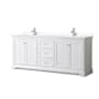 Wyndham Collection Avery 80" Free Standing Double Basin Vanity Set with Cabinet and Quartz Vanity Top White / White Quartz Top / Polished Chrome Hardware
