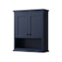 Wyndham Collection Avery 30" Wood Wall Mounted Bathroom Cabinet Dark Blue / Matte Black Hardware