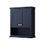 Wyndham Collection Avery 30" Wood Wall Mounted Bathroom Cabinet Dark Blue / Brushed Gold Hardware