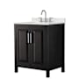 Wyndham Collection Daria 30" Free Standing Single Basin Vanity Set with Cabinet and Quartz Vanity Top Dark Espresso / Giotto Quartz Top / Polished Chrome Hardware