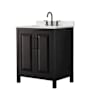 Wyndham Collection Daria 30" Free Standing Single Basin Vanity Set with Cabinet and Quartz Vanity Top Dark Espresso / Giotto Quartz Top / Matte Black Hardware