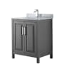 Wyndham Collection Daria 30" Free Standing Single Vanity Set with MDF Cabinet, Marble Vanity Top, and Undermount Sink Dark Gray / White Carrara Marble Top / Polished Chrome Hardware
