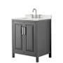 Wyndham Collection Daria 30" Free Standing Single Basin Vanity Set with Cabinet and Quartz Vanity Top Dark Gray / Giotto Quartz Top / Polished Chrome Hardware