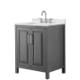 Dark Gray / Giotto Quartz Top / Polished Chrome Hardware