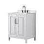Wyndham Collection Daria 30" Free Standing Single Basin Vanity Set with Cabinet and Quartz Vanity Top White / Giotto Quartz Top / Matte Black Hardware
