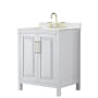 White / Giotto Quartz Top / Brushed Gold Hardware