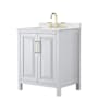 Wyndham Collection Daria 30" Free Standing Single Basin Vanity Set with Cabinet and Quartz Vanity Top White / Giotto Quartz Top / Brushed Gold Hardware