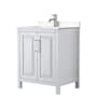 Wyndham Collection Daria 30" Free Standing Single Basin Vanity Set with Cabinet and Cultured Marble Vanity Top White / Carrara Cultured Marble Top / Polished Chrome Hardware