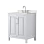 Wyndham Collection Daria 30" Free Standing Single Basin Vanity Set with Cabinet and Quartz Vanity Top White / Giotto Quartz Top / Polished Chrome Hardware