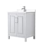 Wyndham Collection Daria 30" Free Standing Single Basin Vanity Set with Cabinet and Cultured Marble Vanity Top White / White Cultured Marble Top / Polished Chrome Hardware