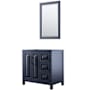 Wyndham Collection Daria 35" Single Free Standing Vanity Cabinet - Less Vanity Top Dark Blue / Matte Black Hardware
