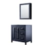 Wyndham Collection Daria 35" Single Free Standing Vanity Cabinet - Less Vanity Top Dark Blue / Matte Black Hardware