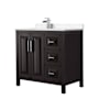 Wyndham Collection Daria 36" Free Standing Single Basin Vanity Set with Cabinet and Cultured Marble Vanity Top Dark Espresso / Carrara Cultured Marble Top / Polished Chrome Hardware