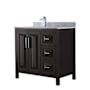 Wyndham Collection Daria 36" Free Standing Single Vanity Set with MDF Cabinet, Marble Vanity Top, and Undermount Sink Dark Espresso / White Carrara Marble Top / Polished Chrome Hardware