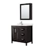 Wyndham Collection Daria 36" Free Standing Single Basin Vanity Set with Cabinet, Quartz Vanity Top, and Medicine Cabinet Dark Espresso / Giotto Quartz Top / Polished Chrome Hardware