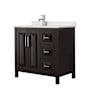 Wyndham Collection Daria 36" Free Standing Single Basin Vanity Set with Cabinet and Quartz Vanity Top Dark Espresso / Giotto Quartz Top / Polished Chrome Hardware