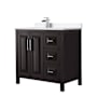 Wyndham Collection Daria 36" Free Standing Single Basin Vanity Set with Cabinet and Cultured Marble Vanity Top Dark Espresso / White Cultured Marble Top / Polished Chrome Hardware