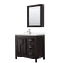 Dark Espresso / White Quartz Top / Polished Chrome Hardware