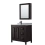 Dark Espresso / White Carrara Marble Top / Matte Black Hardware