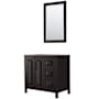 Wyndham Collection Daria 35" Single Free Standing Vanity Cabinet - Less Vanity Top Dark Espresso / Matte Black Hardware