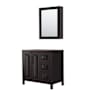 Wyndham Collection Daria 35" Single Free Standing Vanity Cabinet - Less Vanity Top Dark Espresso / Matte Black Hardware