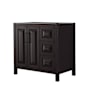 Wyndham Collection Daria 35" Single Free Standing Vanity Cabinet Only - Less Vanity Top Dark Espresso / Matte Black Hardware
