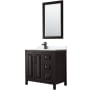 Dark Espresso / White Cultured Marble Top / Matte Black Hardware