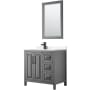 Dark Gray / Carrara Cultured Marble Top / Matte Black Hardware