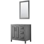 Wyndham Collection Daria 35" Single Free Standing Vanity Cabinet - Less Vanity Top Dark Gray / Matte Black Hardware