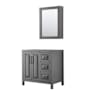 Wyndham Collection Daria 35" Single Free Standing Vanity Cabinet - Less Vanity Top Dark Gray / Matte Black Hardware