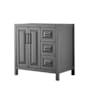 Wyndham Collection Daria 35" Single Free Standing Vanity Cabinet Only - Less Vanity Top Dark Gray / Matte Black Hardware