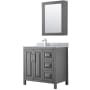 Dark Gray / White Carrara Marble Top / Polished Chrome Hardware