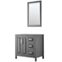 Wyndham Collection Daria 35" Single Free Standing Vanity Cabinet - Less Vanity Top Dark Gray / Polished Chrome Hardware