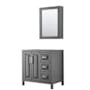 Wyndham Collection Daria 35" Single Free Standing Vanity Cabinet - Less Vanity Top Dark Gray / Polished Chrome Hardware