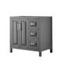 Wyndham Collection Daria 35" Single Free Standing Vanity Cabinet Only - Less Vanity Top Dark Gray / Polished Chrome Hardware